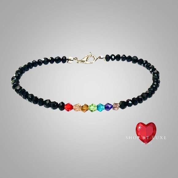 Rainbow Embellished Crystal Bracelet - Picture 1 of 3